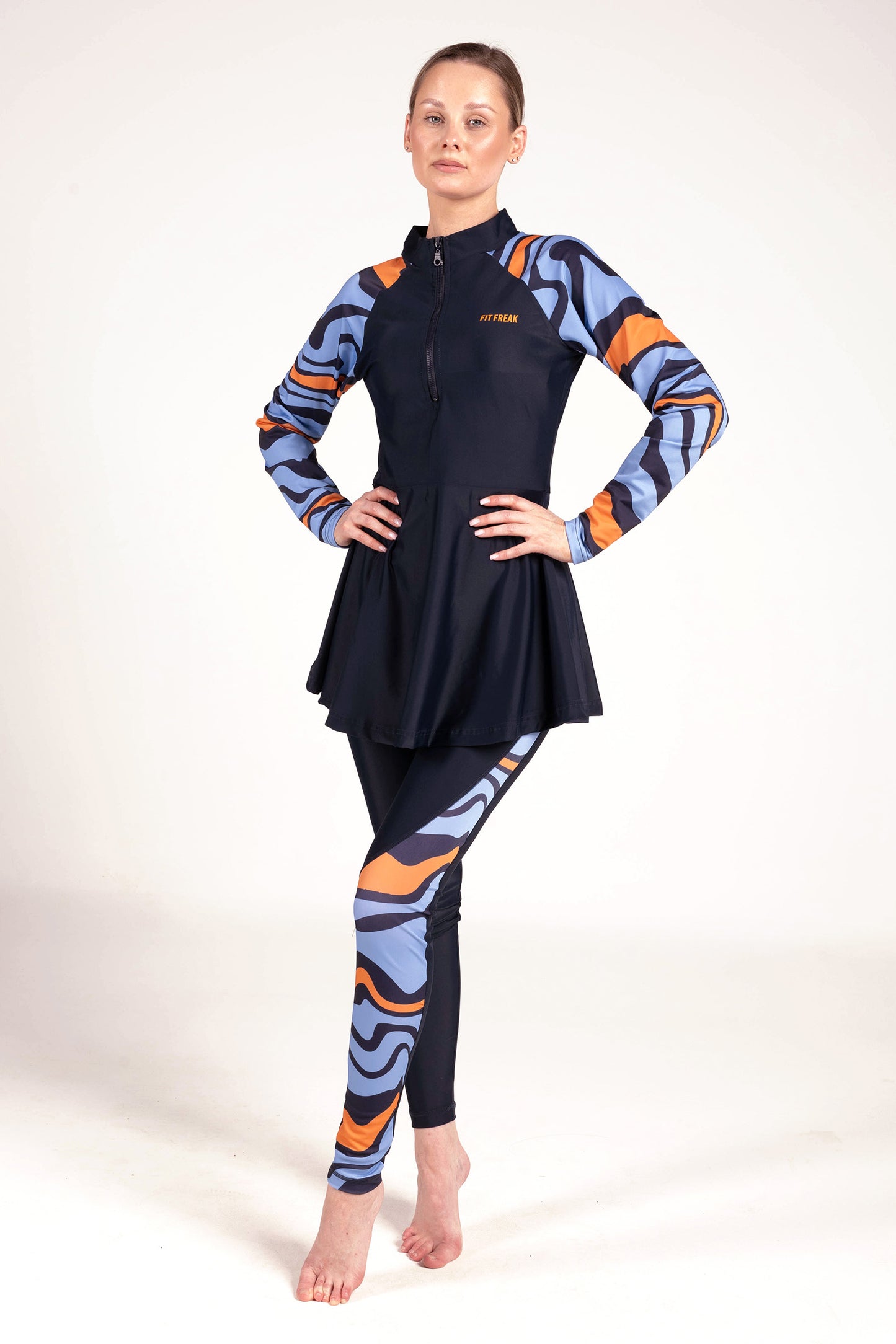 Strike Swirl Print Burkini Set - sets, matching activewear outfits
