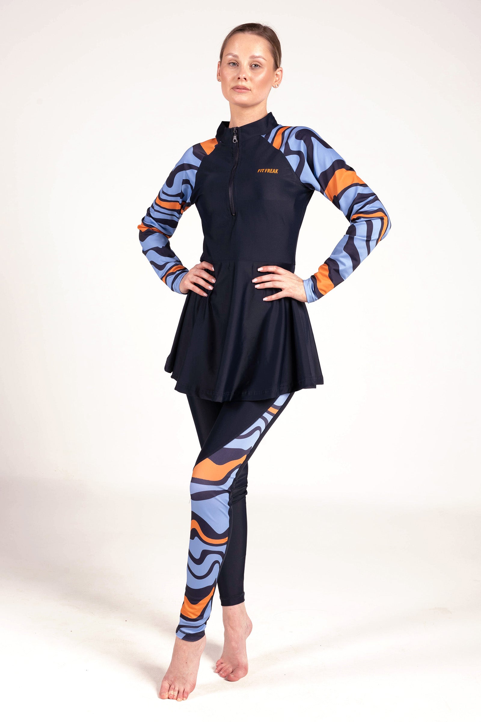Strike Swirl Print Burkini Set - sets, matching activewear outfits