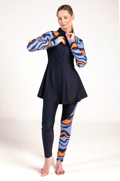 Strike Swirl Print Burkini Set - sets, matching activewear outfits