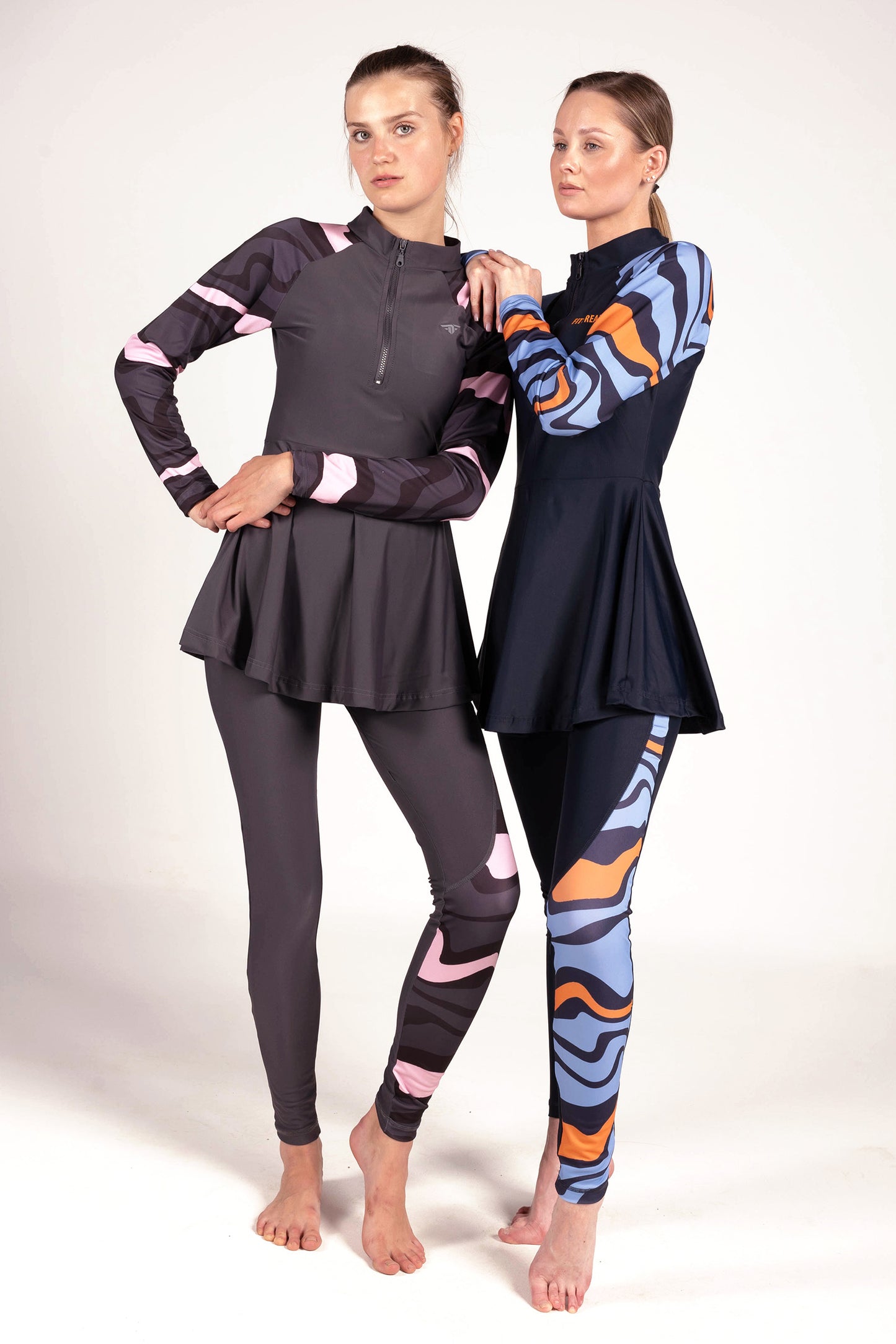 Strike Swirl Print Burkini Set - sets, matching activewear outfits