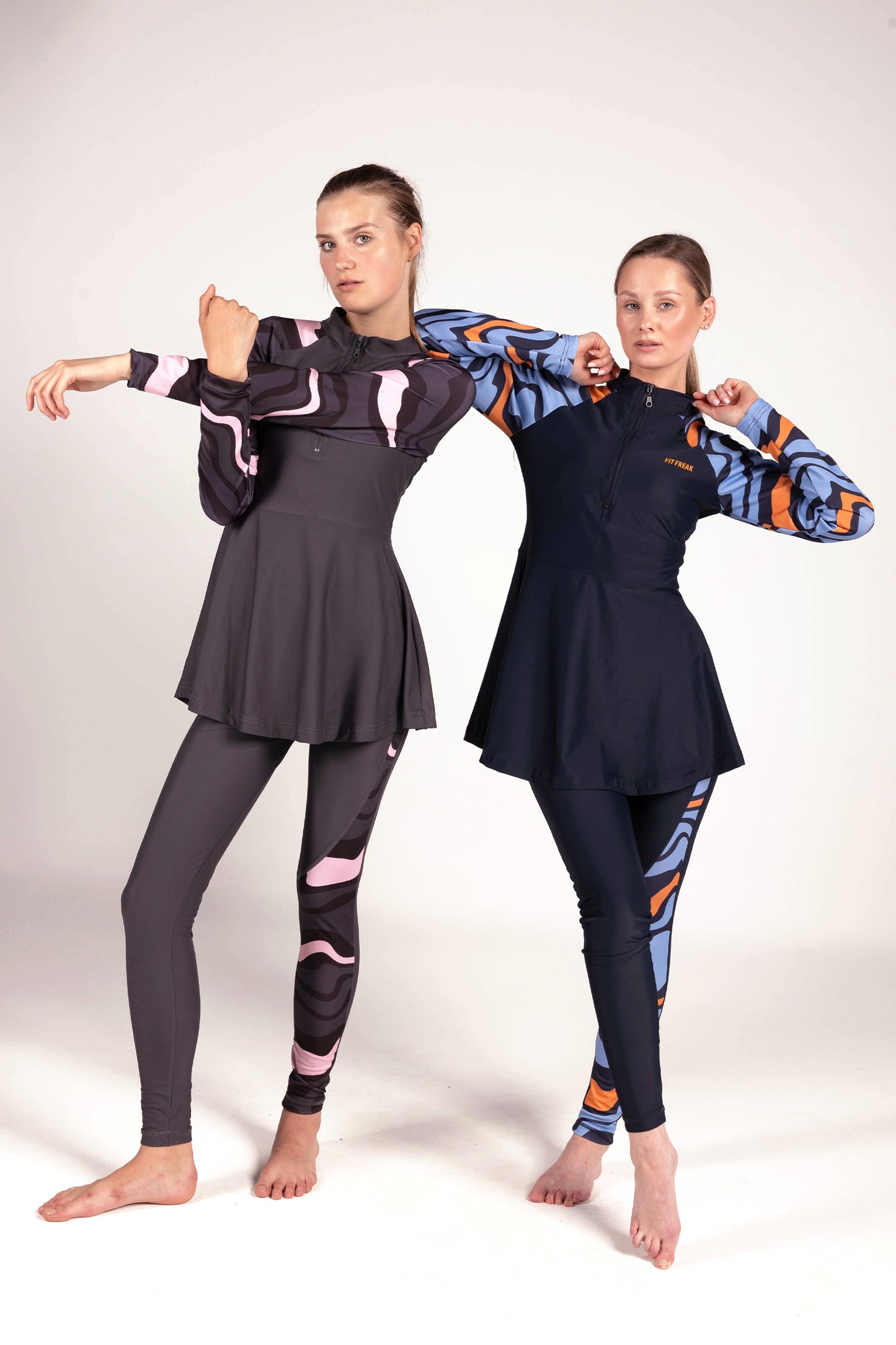 Strike Swirl Print Burkini Set - sets, matching activewear outfits