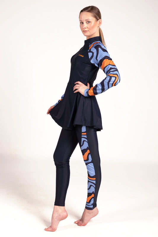 Strike Swirl Print Burkini Set - sets, matching activewear outfits