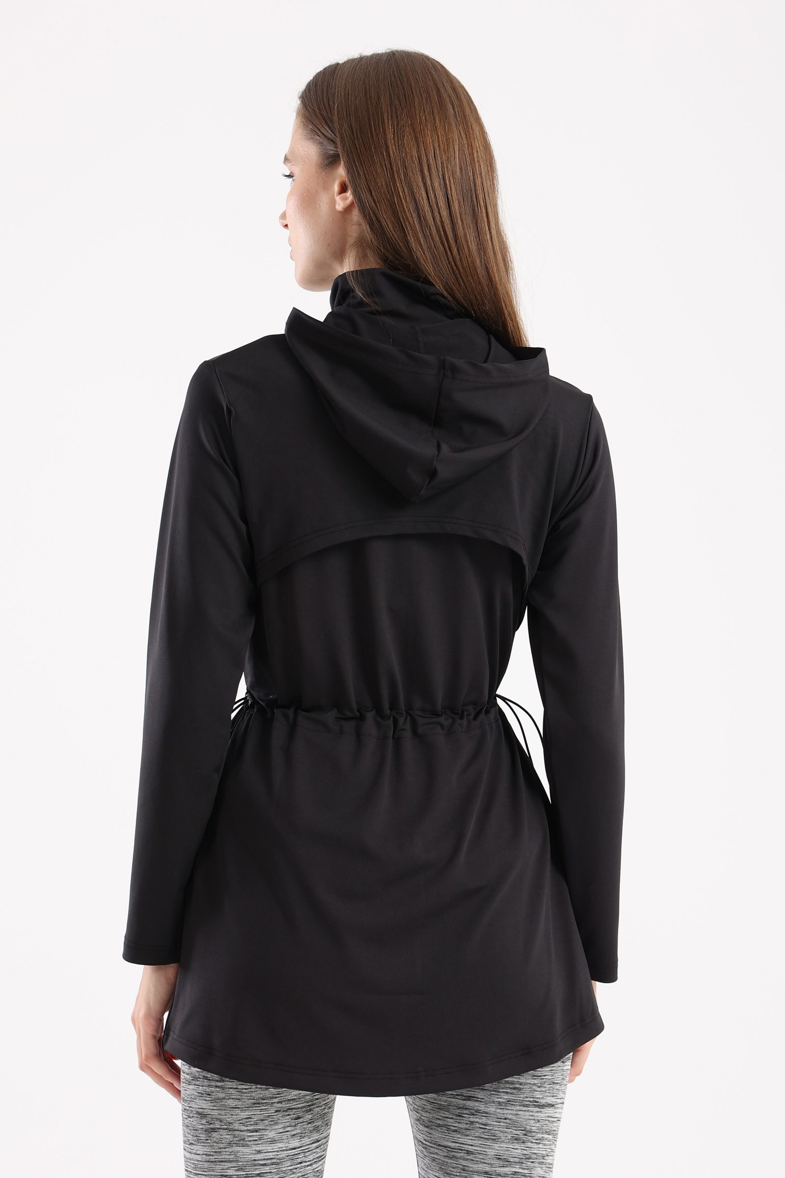Black drawstring oversized jacket – Fit Freak